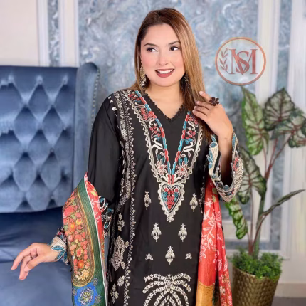 Stitched Pakistani Inspaird Party Wear (Black-RP01)